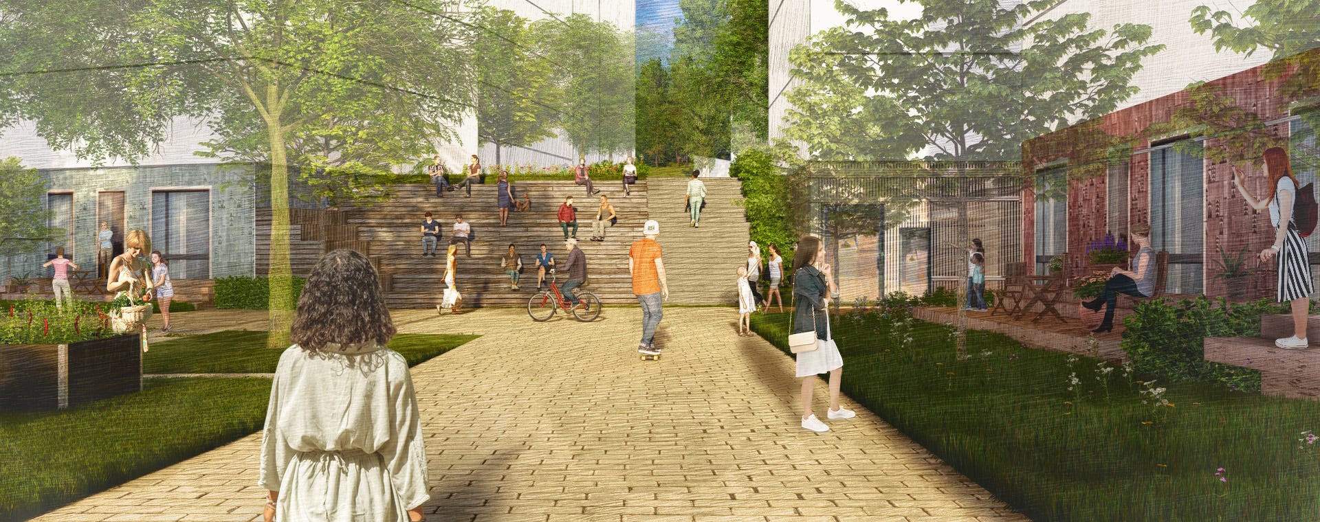 Tidig visualisering på det nya området Hagaliden i Umeå