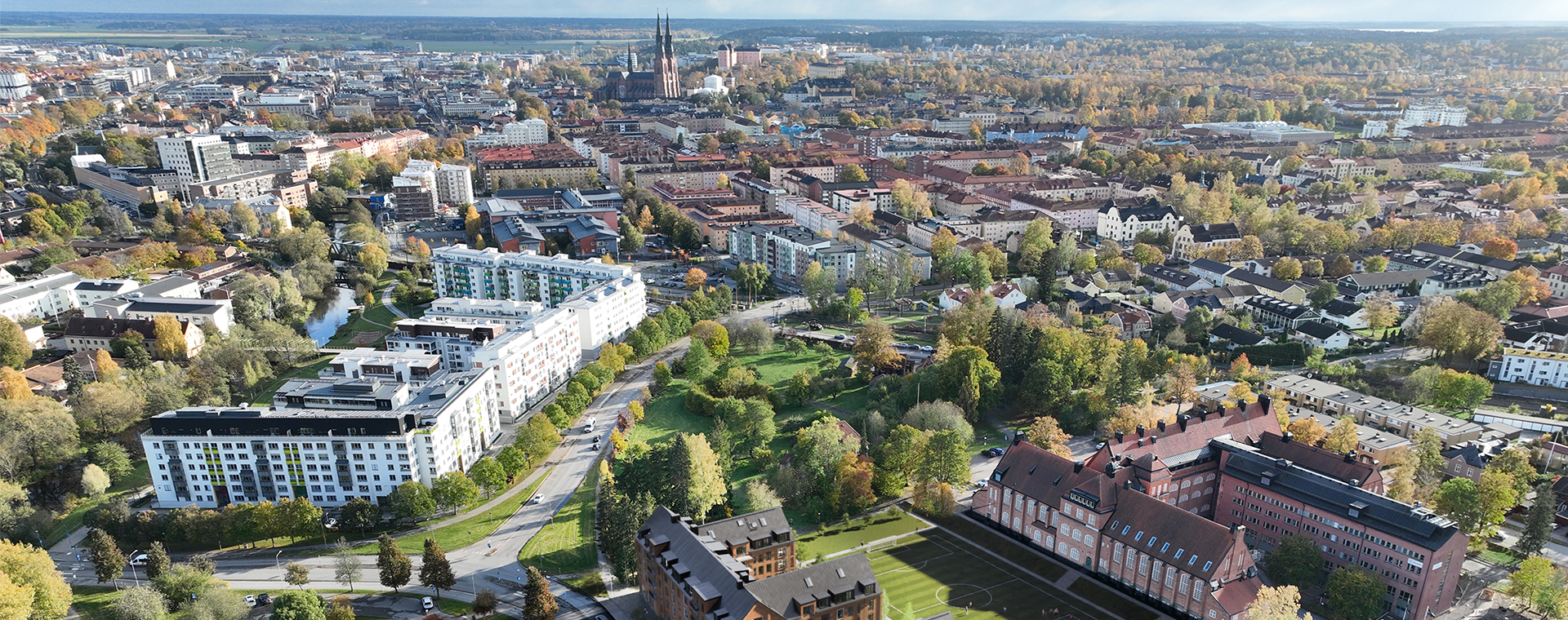 Översiktsbild över Seminarieparken i Uppsala