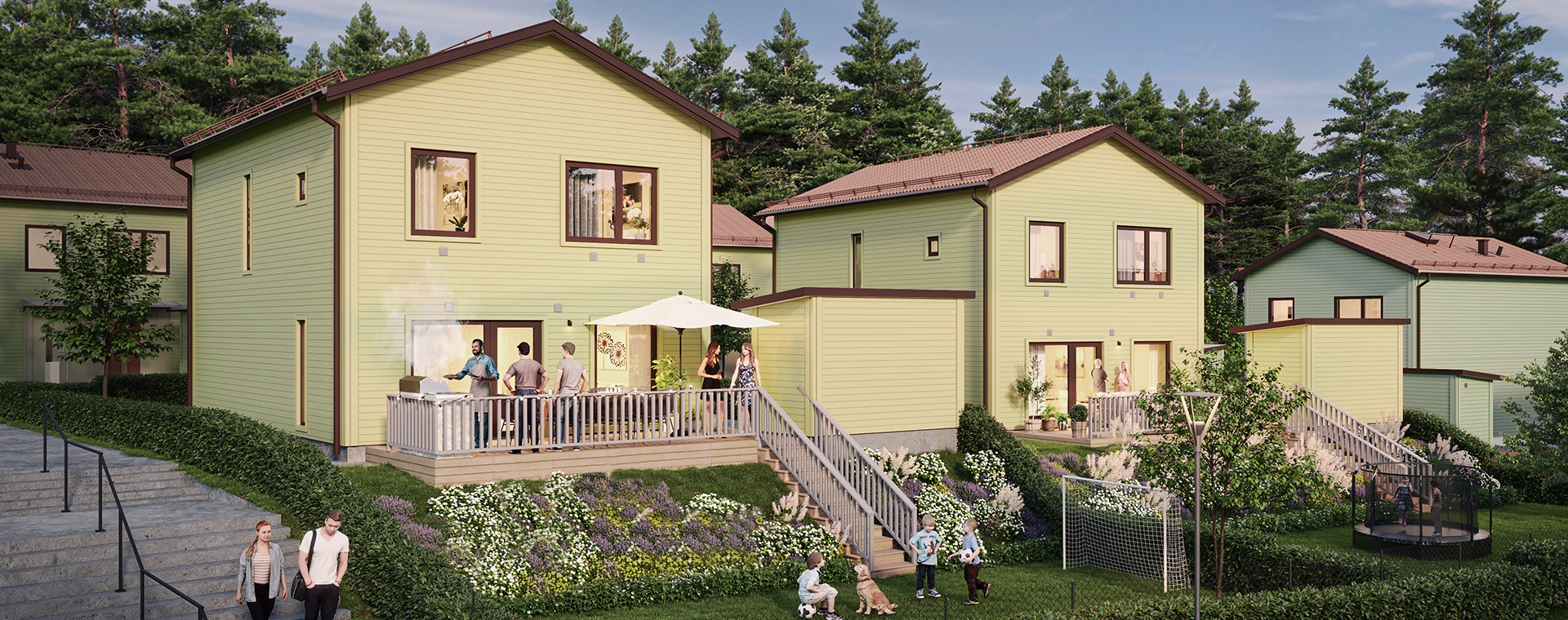 Visualisering på villorna i grannskapet Sigrids Kulle