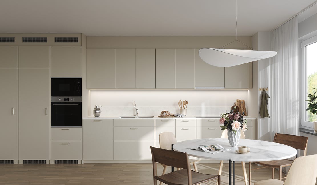 Kök i stilen Modern Beige (Visualisering)