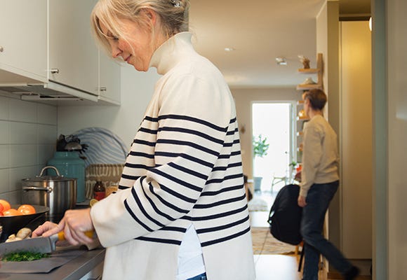 Kristina i sin nyproduktion i Hammarby Sjöstad