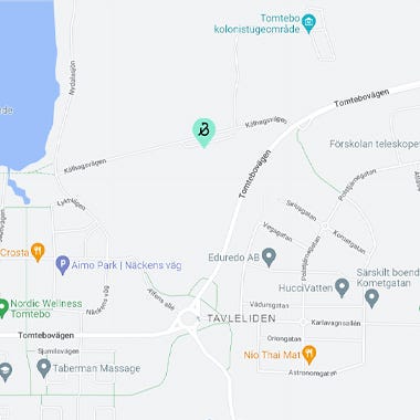 Karta på området där grannskapet Primus planeras