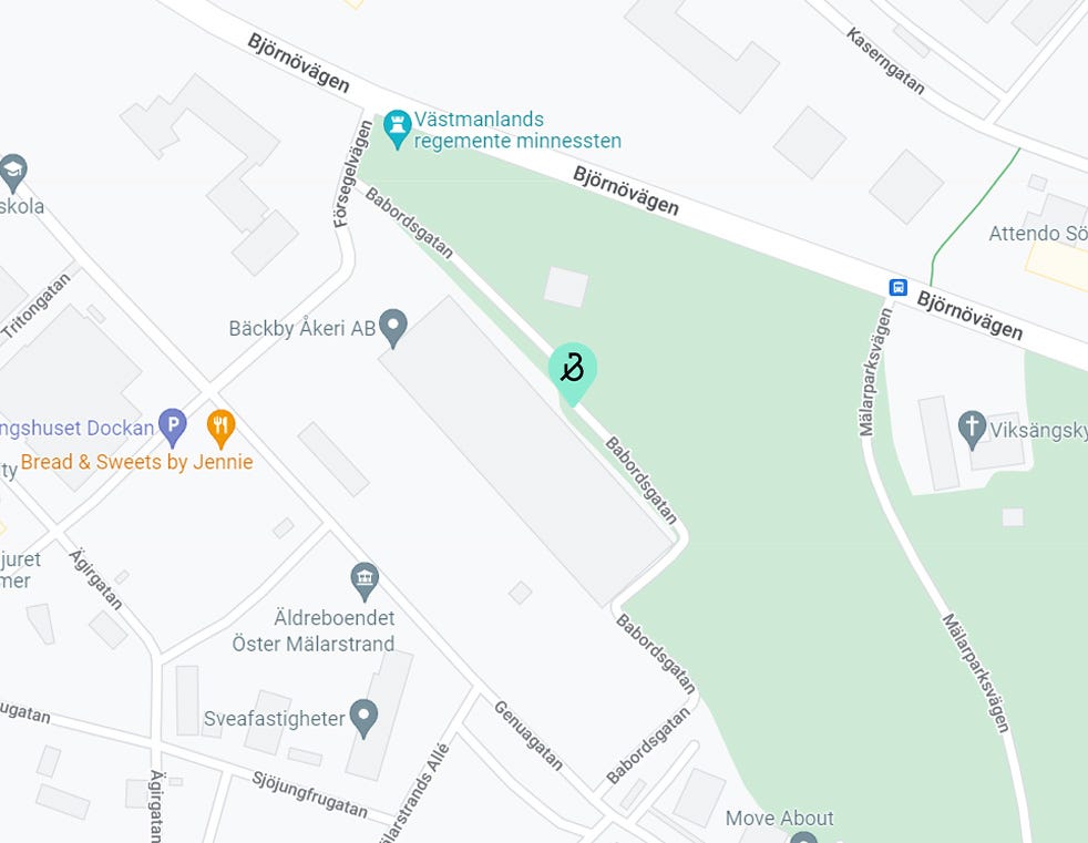 Karta på området där grannskapet Förseglet planeras