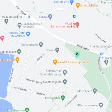 Karta på området där grannskapet Kompassen planeras