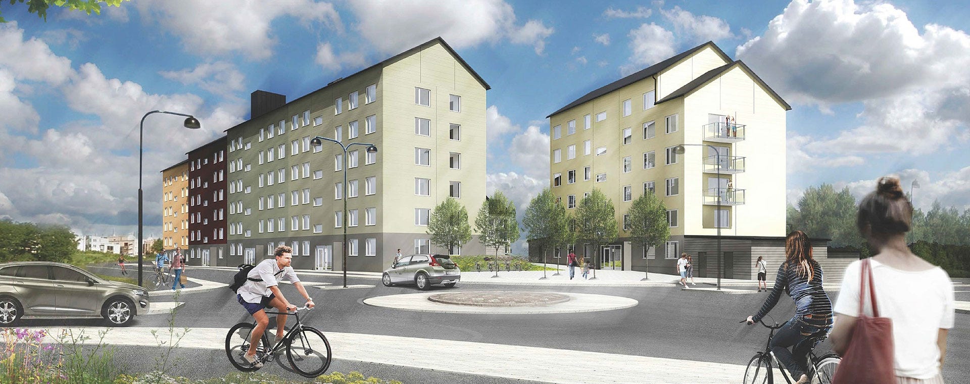 Gatuvy på grannskapet Elitroddaren (visualisering)