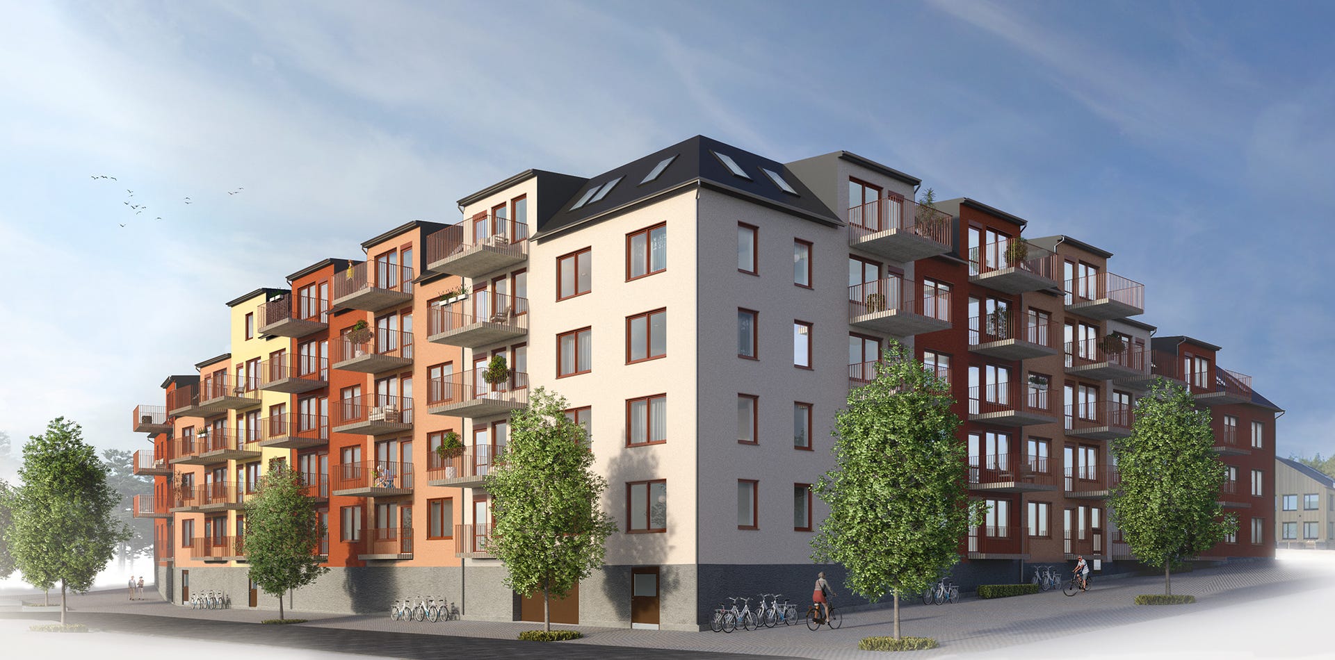 Visualisering av fasader i grannskapet Visthusen