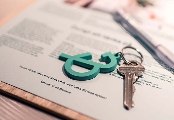 Bild på nyckelring med Bonavas logotyp 