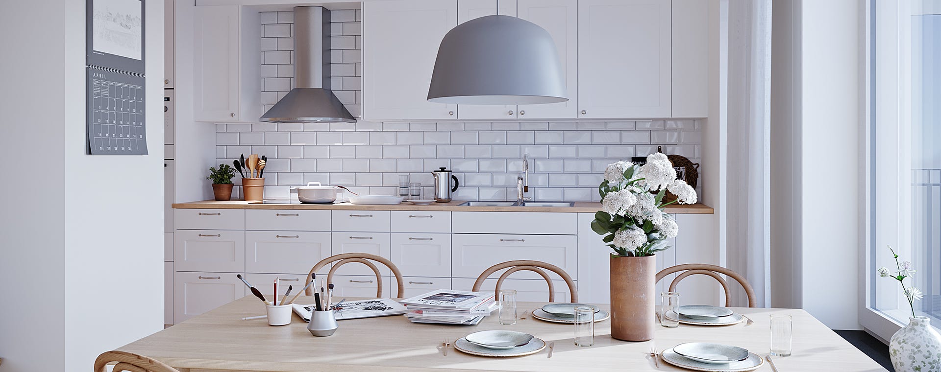 Nyproducerat i Upplands Bro - visualisering på kök och matplats