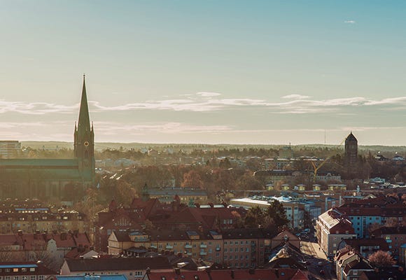 Flygbild över Linköping stad