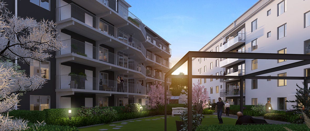 Nyproduktion Stockholm - Visualisering av grannskapet Linaberg i Bromma