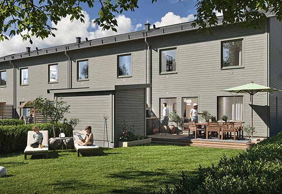 Radhus i grannskapet Lönnen (Visualisering)