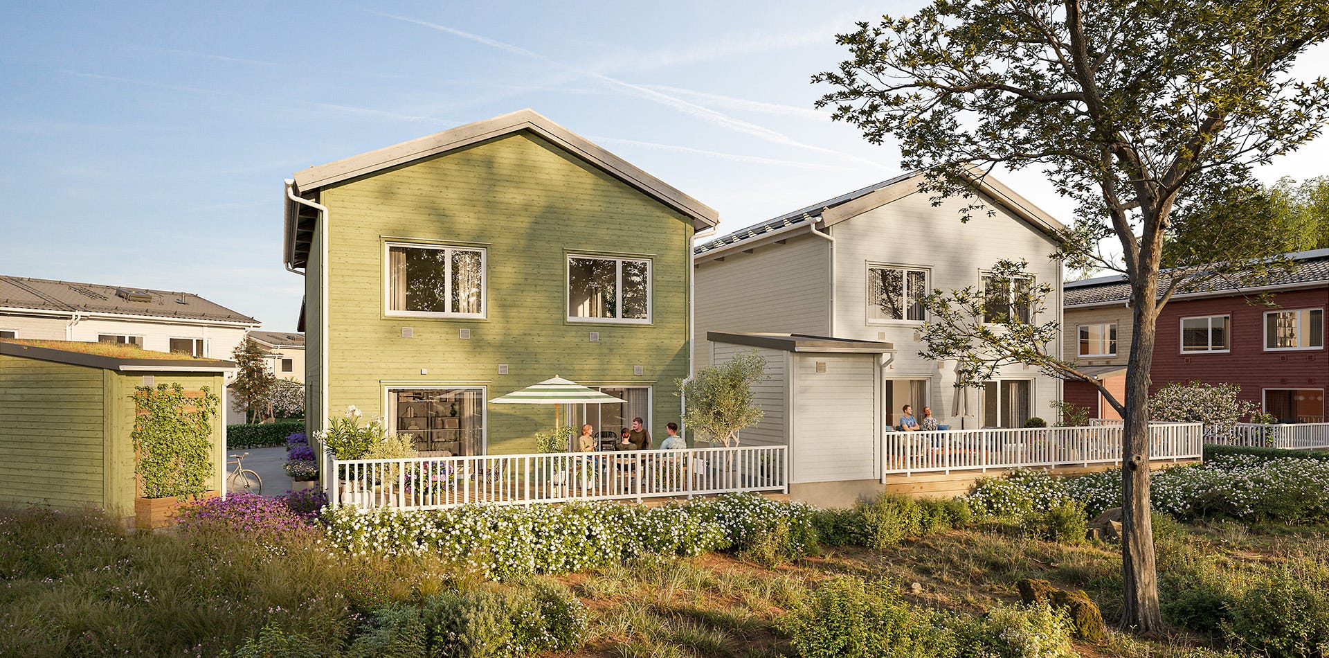 Visualalisering av huset Villa Verde - vårt med hållbara hus
