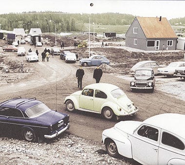 Visningshelg i vårt första område i Viksjö 1967