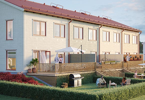 Visualisering av hus och bakgård 