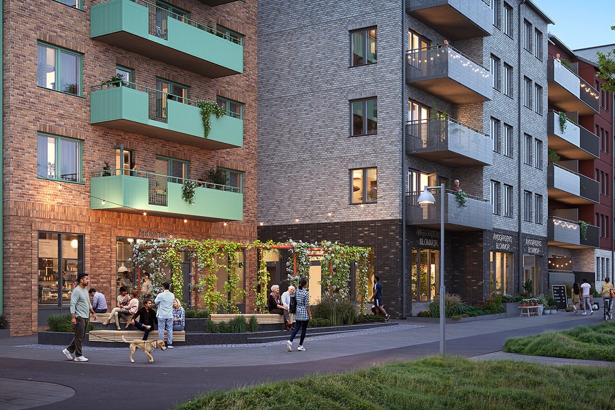 Gatuvy på grannskapet Explora (visualisering)