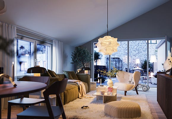 Explora Premium Visualisering av vardagsrum i grannskapet Explora