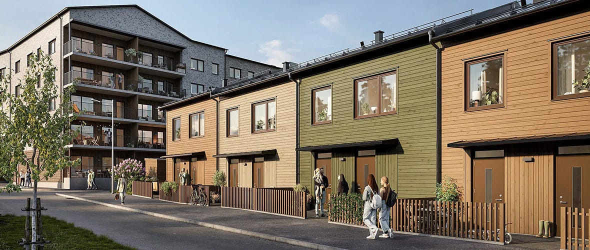 Gatuvy på grannskapet Termosen (Visualisering)