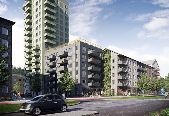 Gatuvy på grannskapet Explora (Visualisering)