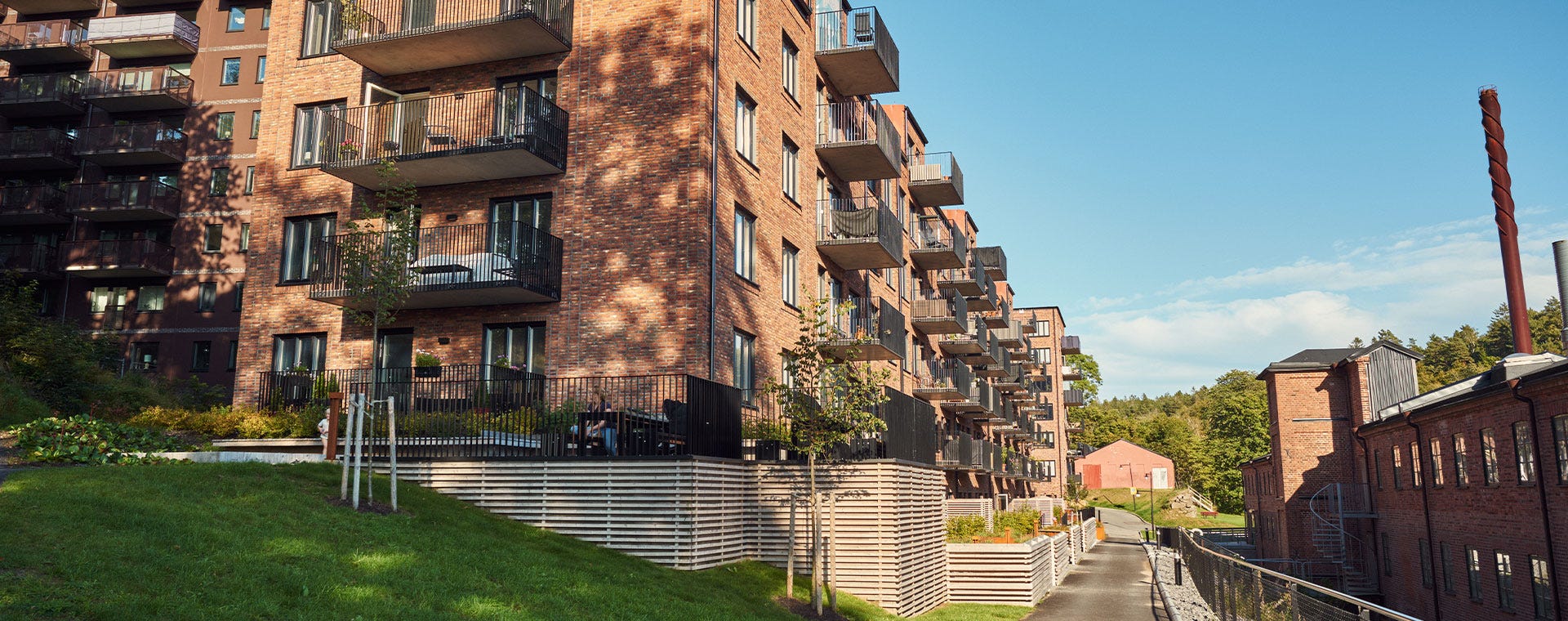 Grannskapet Smedjan i Mölnlycke fabriker utanför Göteborg.